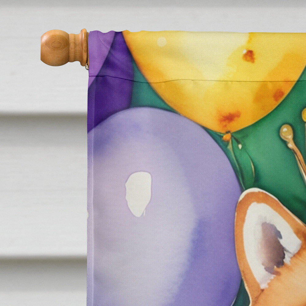 Shiba Inu King of Mardi Gras House Flag