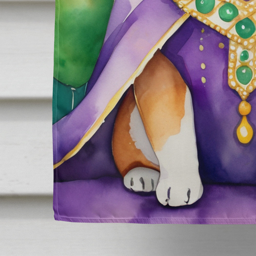 Shiba Inu King of Mardi Gras House Flag