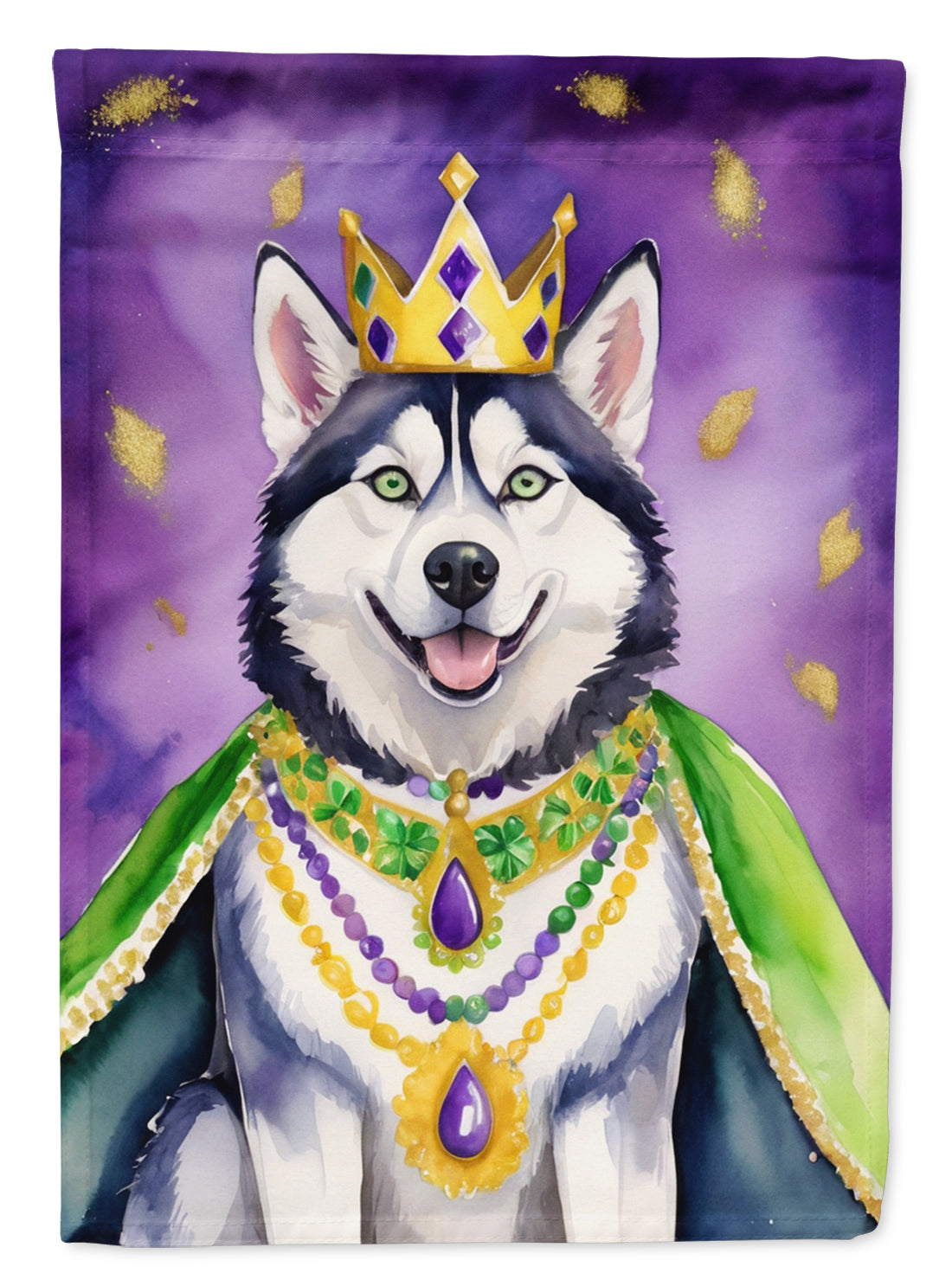 Buy this Siberian Husky King of Mardi Gras Garden Flag