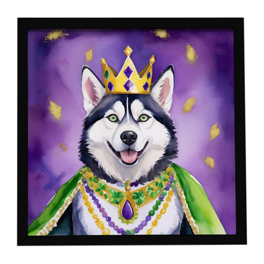 Buy this Siberian Husky King of Mardi Gras Framed Metal Print