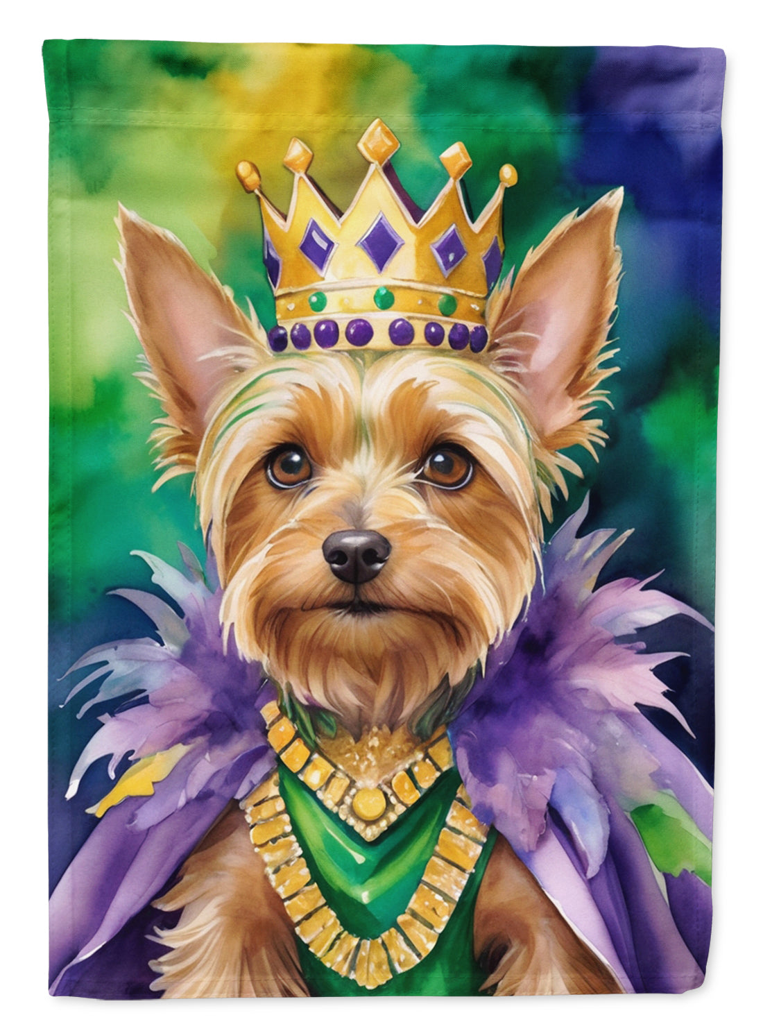 Buy this Silky Terrier King of Mardi Gras House Flag