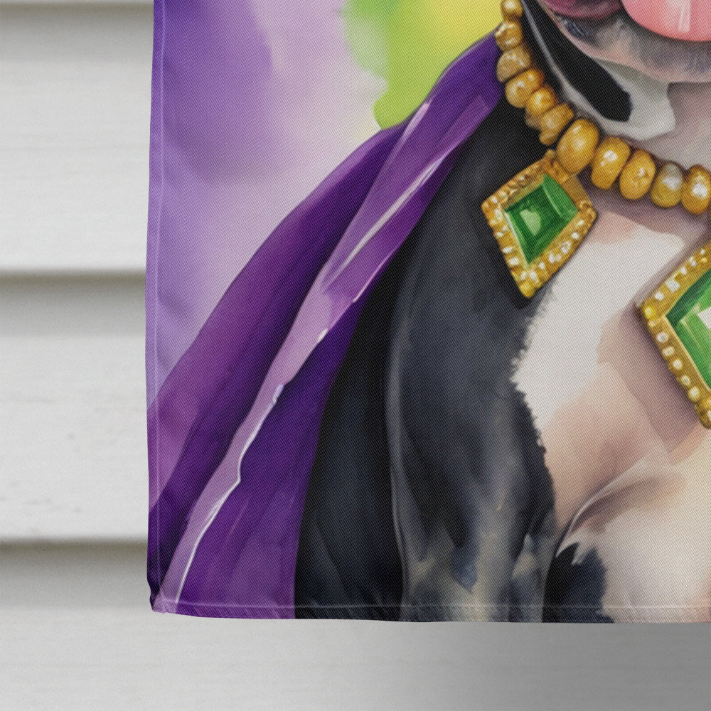 Staffordshire Bull Terrier King of Mardi Gras House Flag