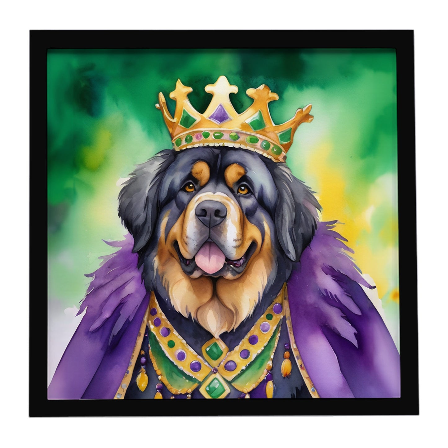 Buy this Tibetan Mastiff King of Mardi Gras Framed Metal Print