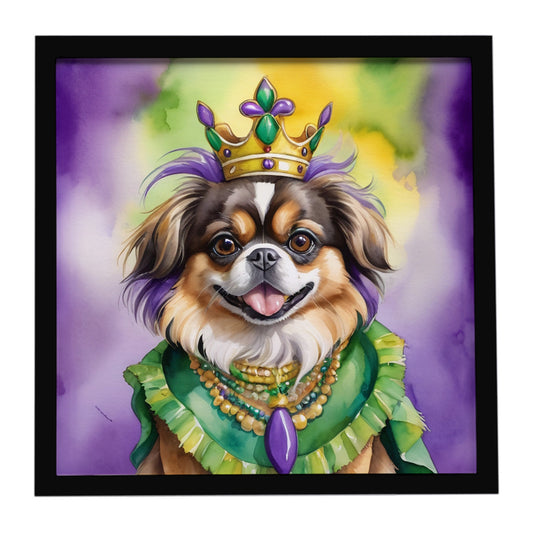 Buy this Tibetan Spaniel King of Mardi Gras Framed Metal Print