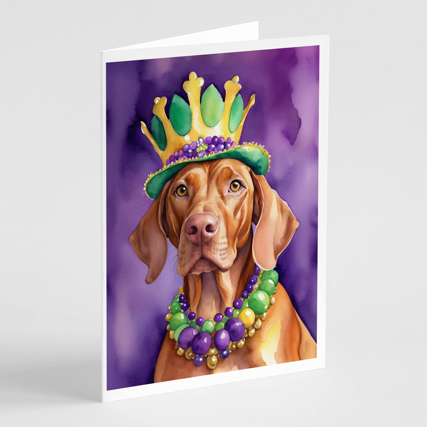 Buy this Vizsla King of Mardi Gras Greeting Cards Pack of 8