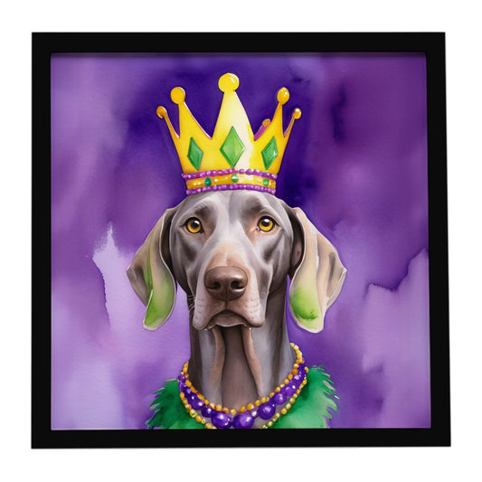 Buy this Weimaraner King of Mardi Gras Framed Metal Print