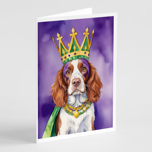 Buy this Welsh Springer Spaniel King of Mardi Gras Greeting Cards Pack of 8