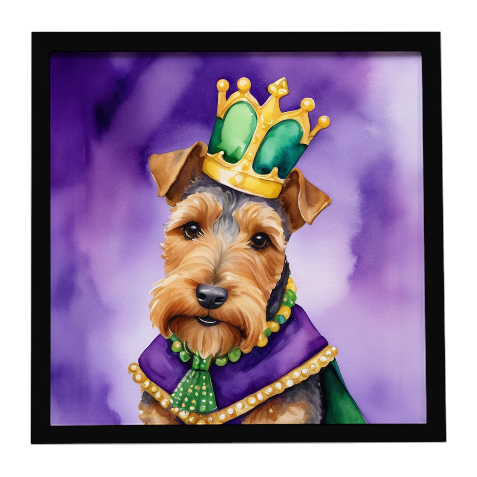Buy this Welsh Terrier King of Mardi Gras Framed Metal Print