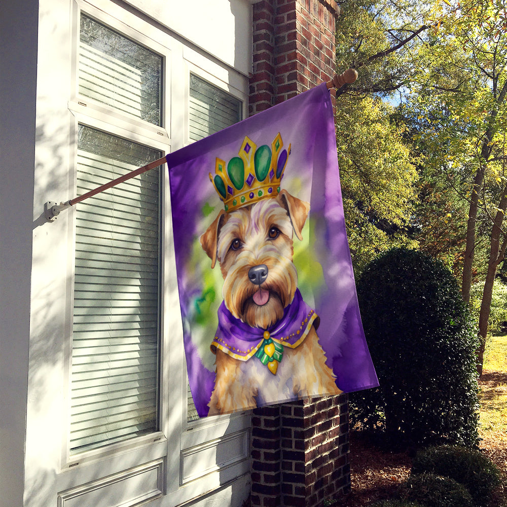 Wheaten Terrier King of Mardi Gras House Flag