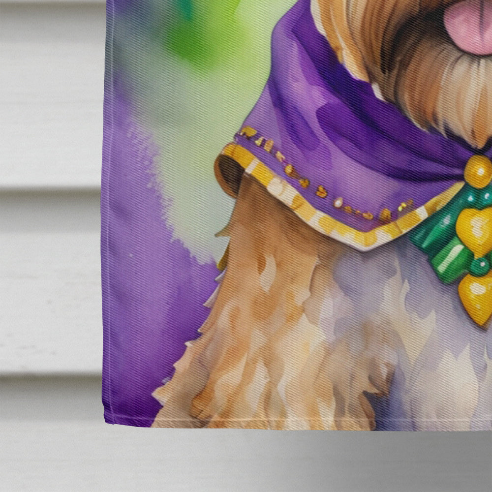 Wheaten Terrier King of Mardi Gras House Flag