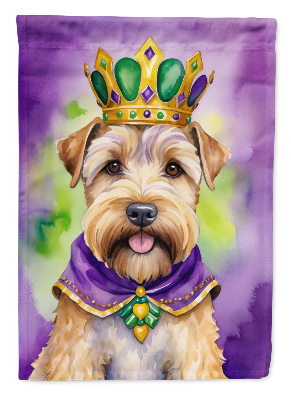 Buy this Wheaten Terrier King of Mardi Gras Garden Flag