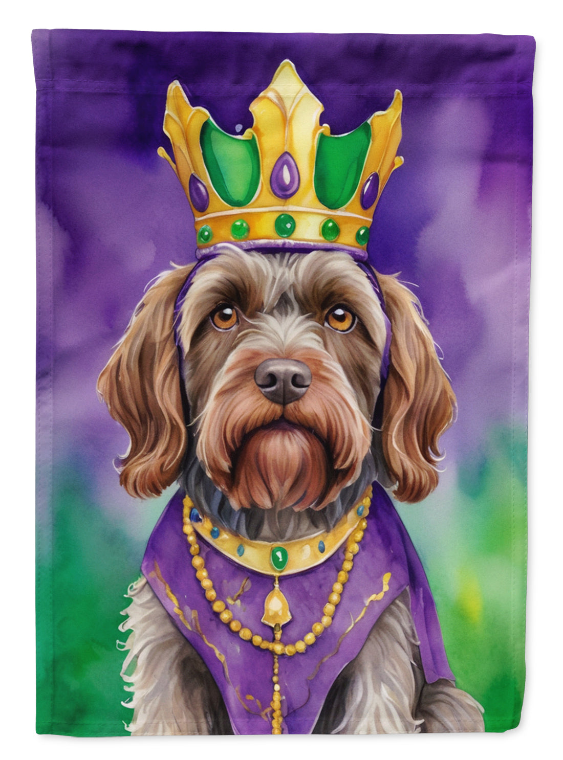 Buy this Wirehaired Pointing Griffon King of Mardi Gras House Flag