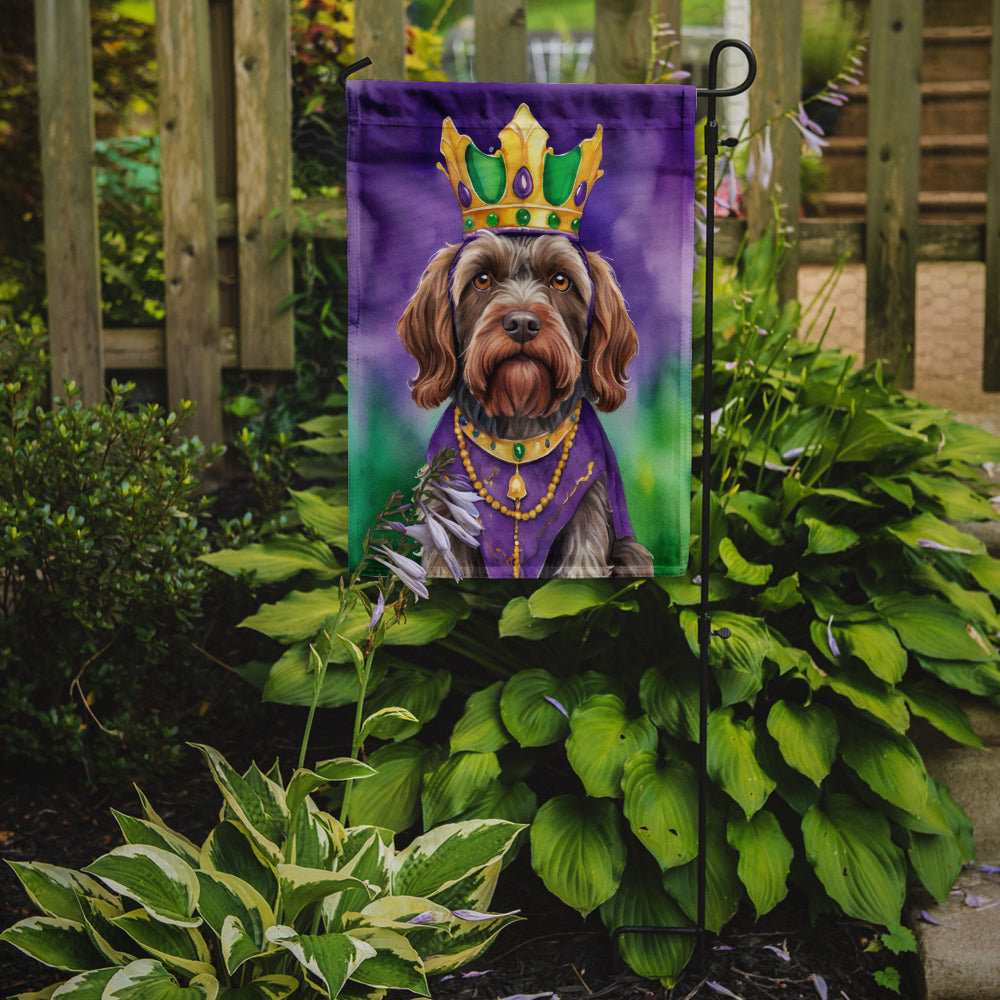 Wirehaired Pointing Griffon King of Mardi Gras Garden Flag