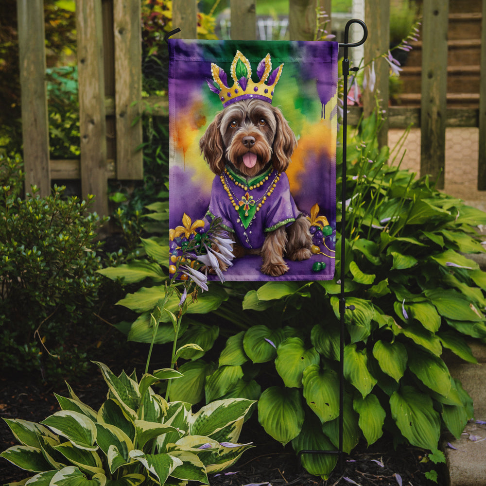 Wirehaired Pointing Griffon King of Mardi Gras Garden Flag