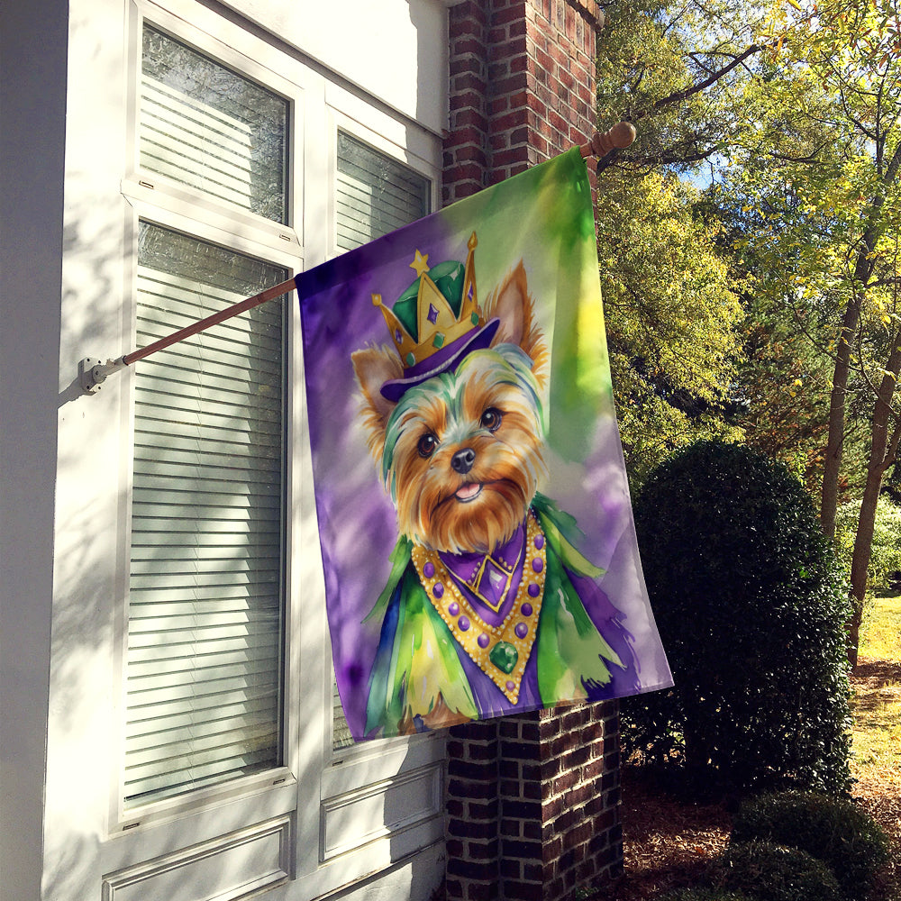 Yorkshire Terrier King of Mardi Gras House Flag