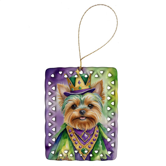 Buy this Yorkshire Terrier King of Mardi Gras Porcelain Ornament