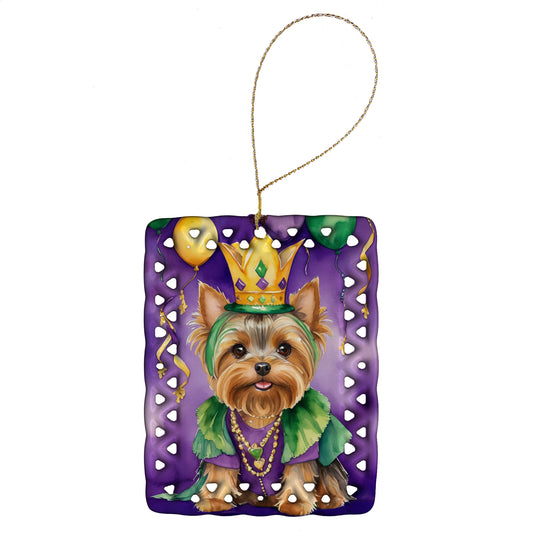 Buy this Yorkshire Terrier King of Mardi Gras Porcelain Ornament