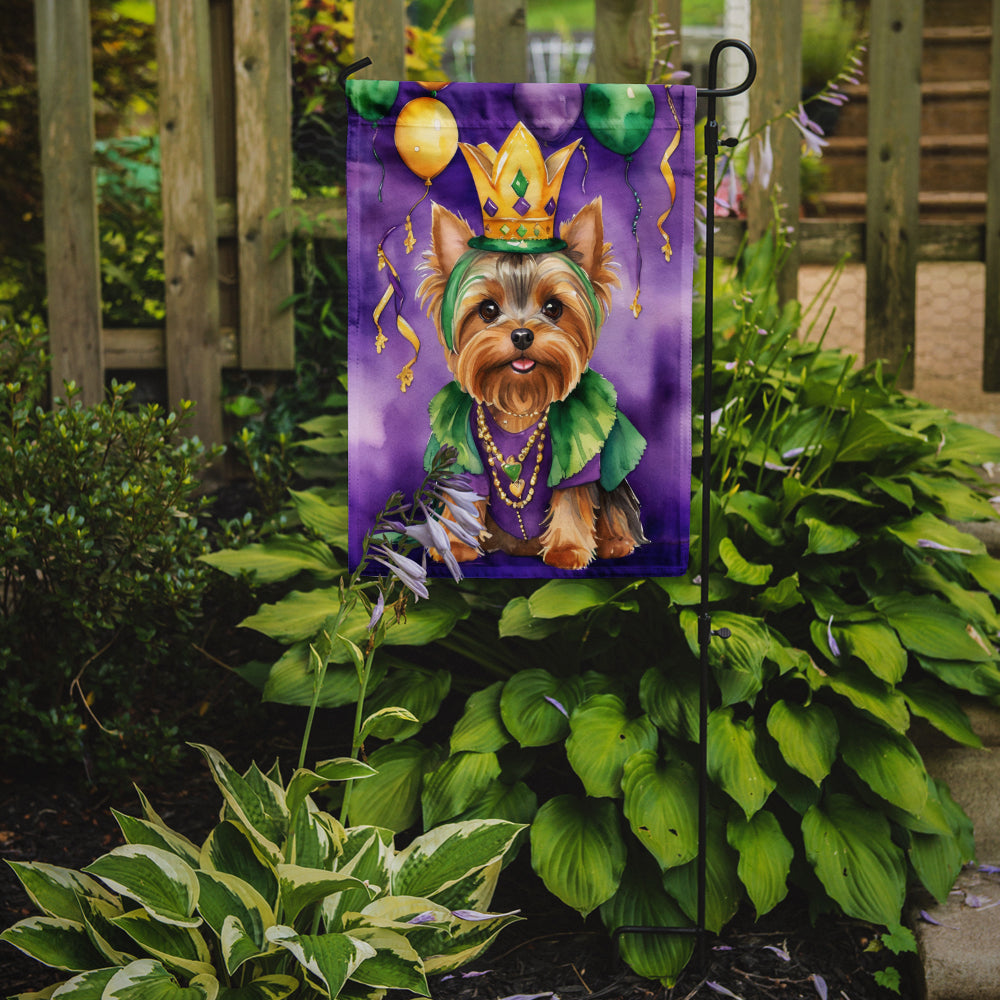 Yorkshire Terrier King of Mardi Gras Garden Flag