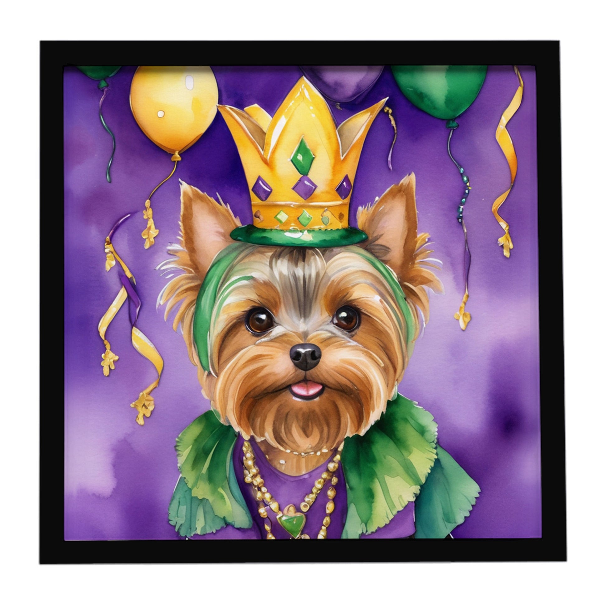 Buy this Yorkshire Terrier King of Mardi Gras Framed Metal Print