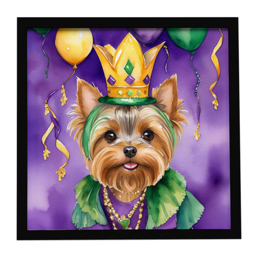 Buy this Yorkshire Terrier King of Mardi Gras Framed Metal Print