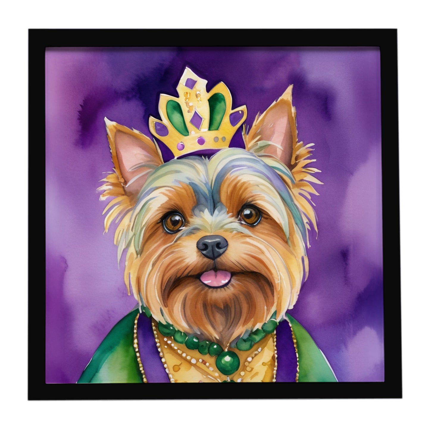 Buy this Yorkshire Terrier King of Mardi Gras Framed Metal Print
