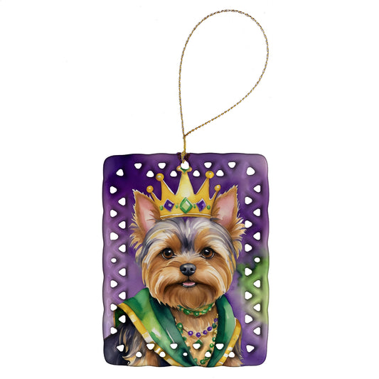 Buy this Yorkshire Terrier King of Mardi Gras Porcelain Ornament