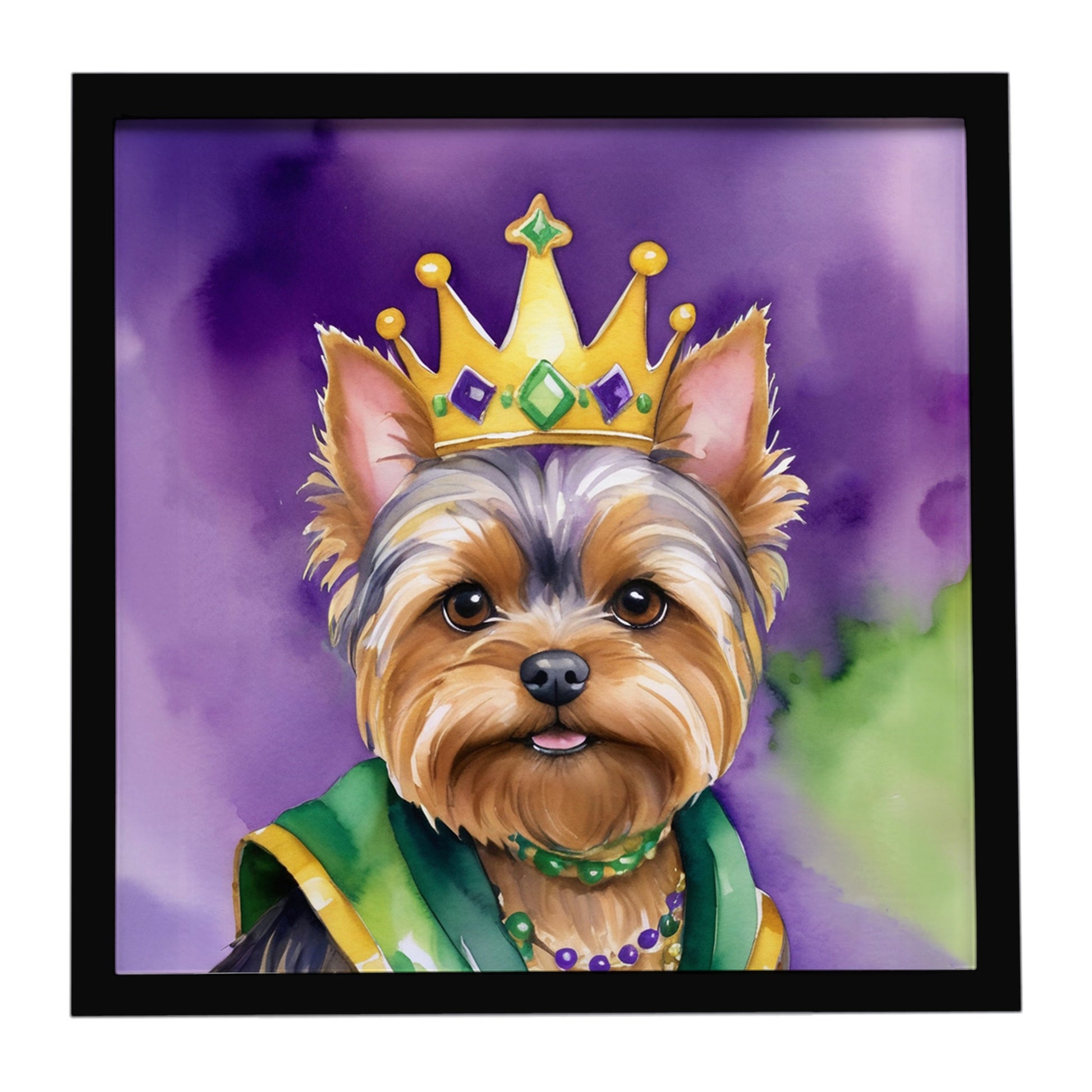 Buy this Yorkshire Terrier King of Mardi Gras Framed Metal Print