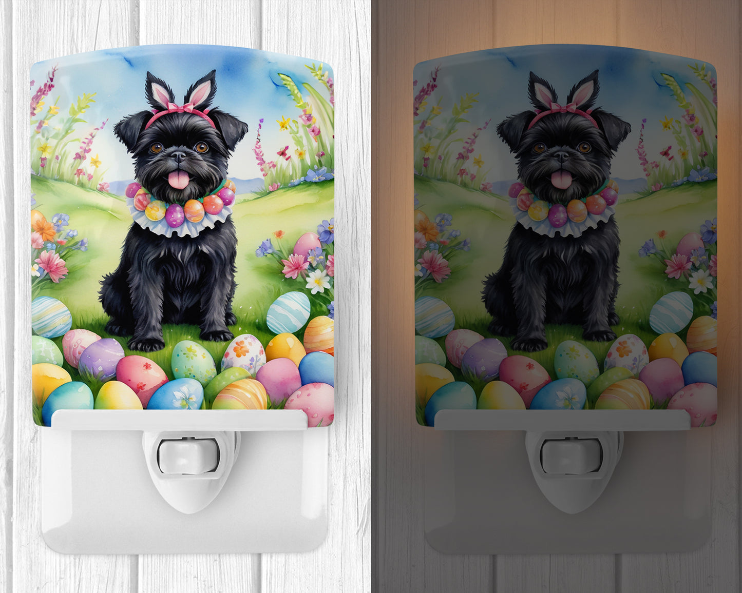 Affenpinscher Easter Egg Hunt Ceramic Night Light