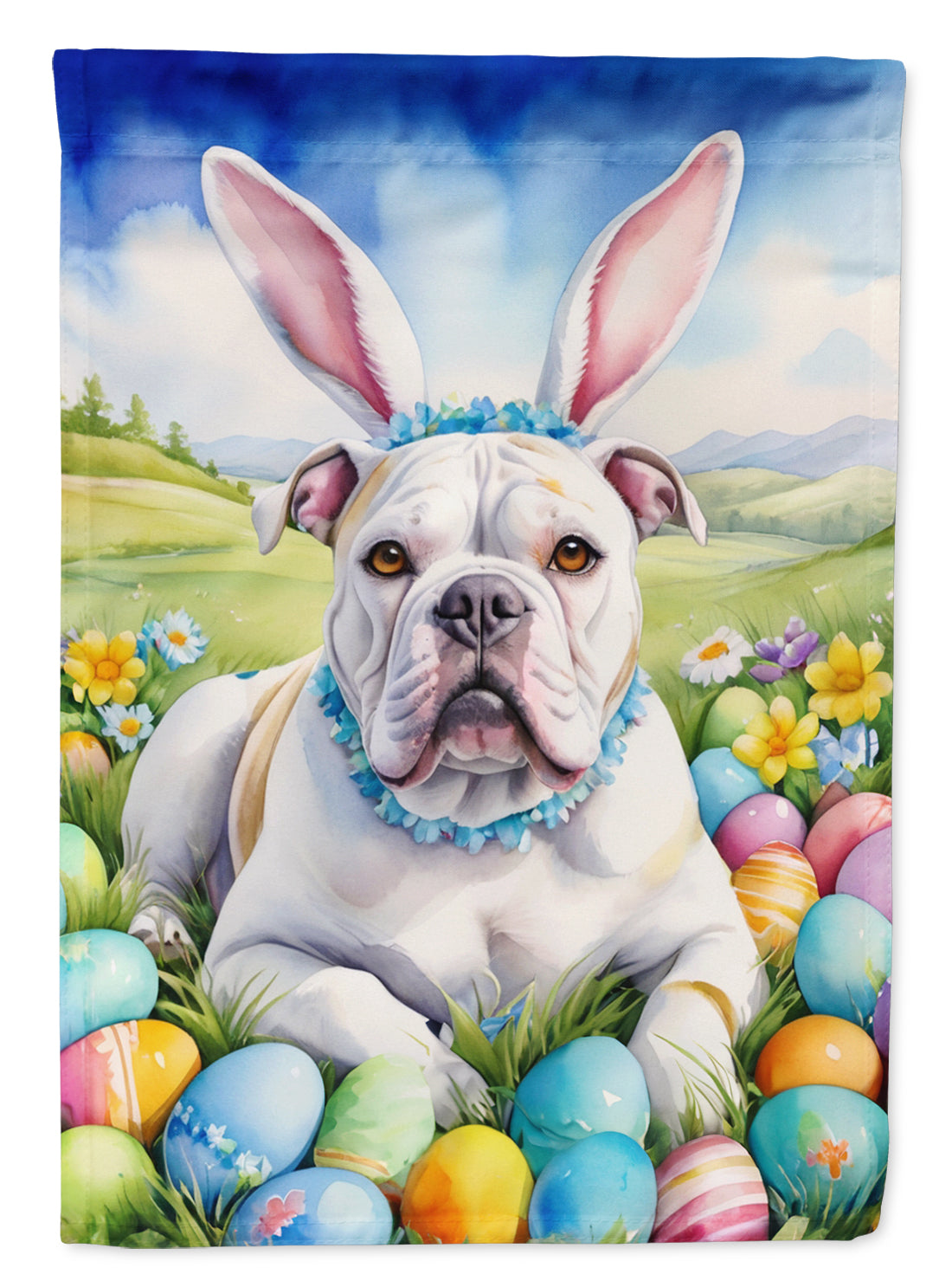 Buy this American Bulldog Easter Egg Hunt House Flag