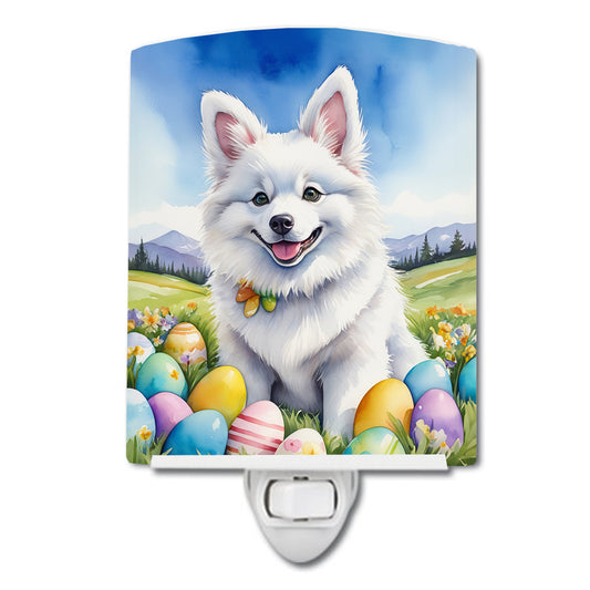 Buy this American Eskimo Easter Egg Hunt Ceramic Night Light