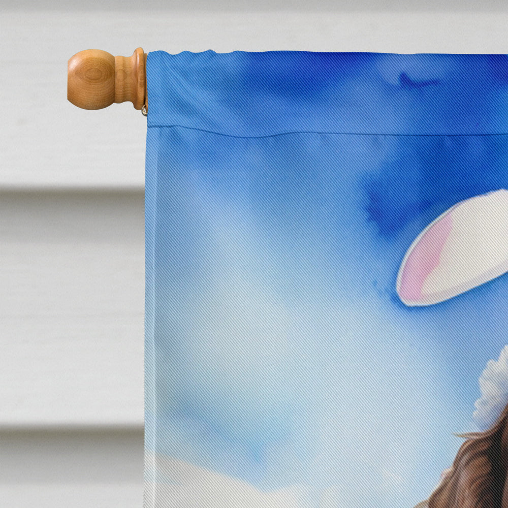 American Water Spaniel Easter Egg Hunt House Flag