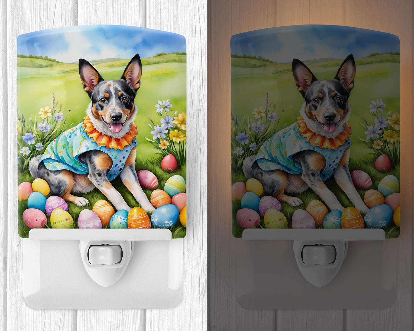 Australian Cattle Dog Easter Egg Hunt Ceramic Night Light