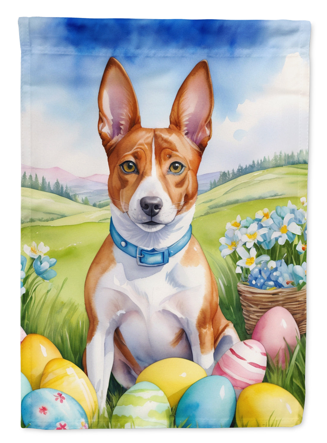 Buy this Basenji Easter Egg Hunt House Flag