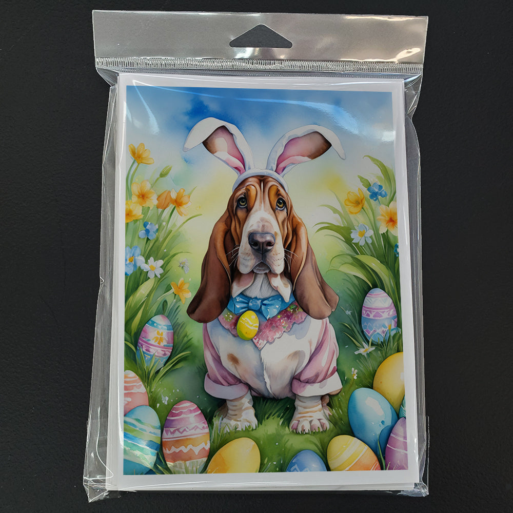 Basset Hound Easter Egg Hunt Greeting Cards Pack of 8