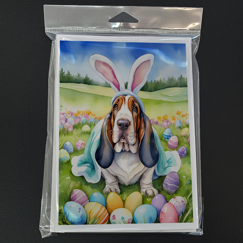 Basset Hound Easter Egg Hunt Greeting Cards Pack of 8