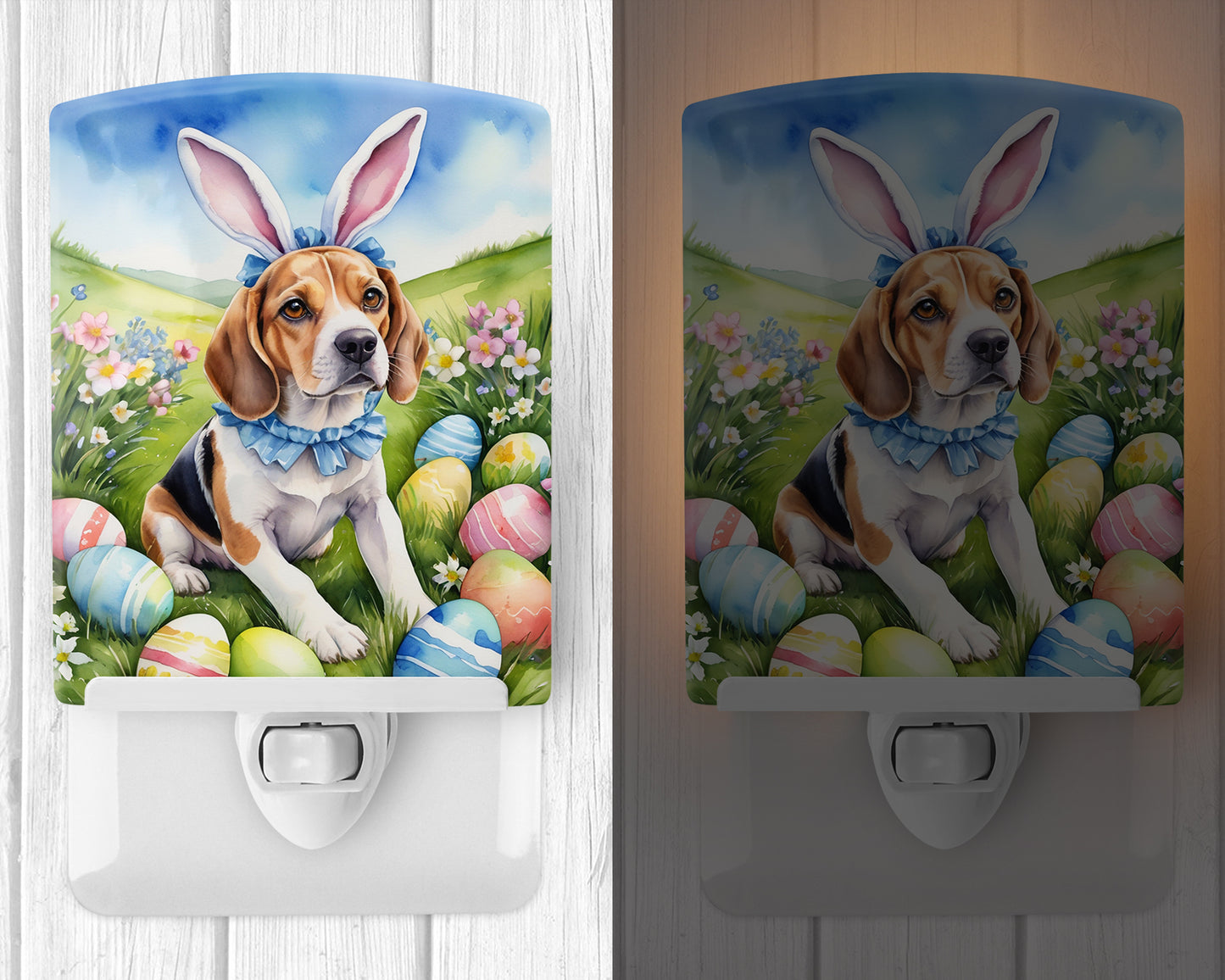 Beagle Easter Egg Hunt Ceramic Night Light