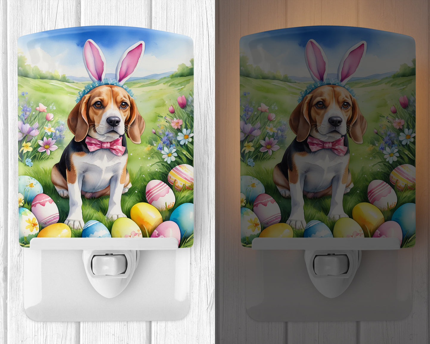 Beagle Easter Egg Hunt Ceramic Night Light