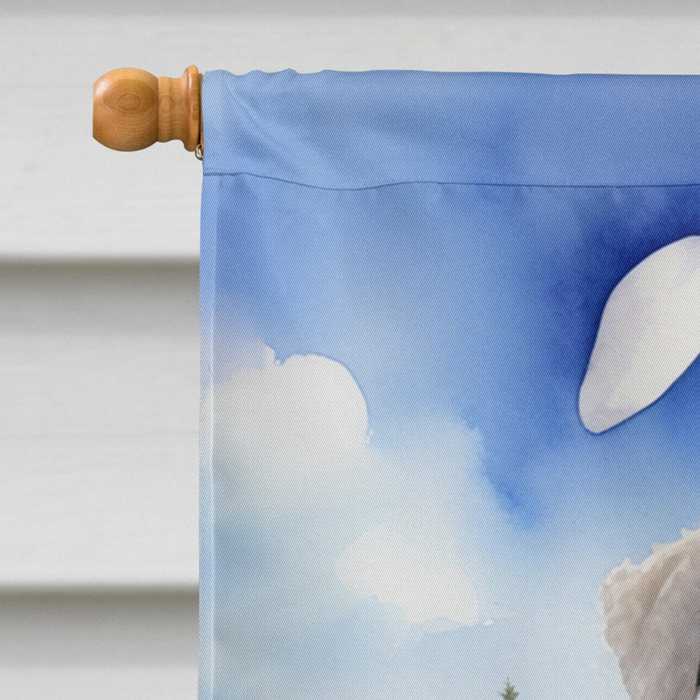 Bedlington Terrier Easter Egg Hunt House Flag