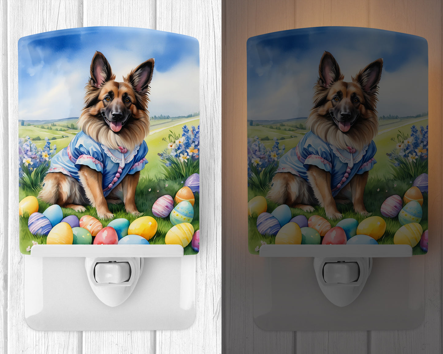 Belgian Tervuren Easter Egg Hunt Ceramic Night Light