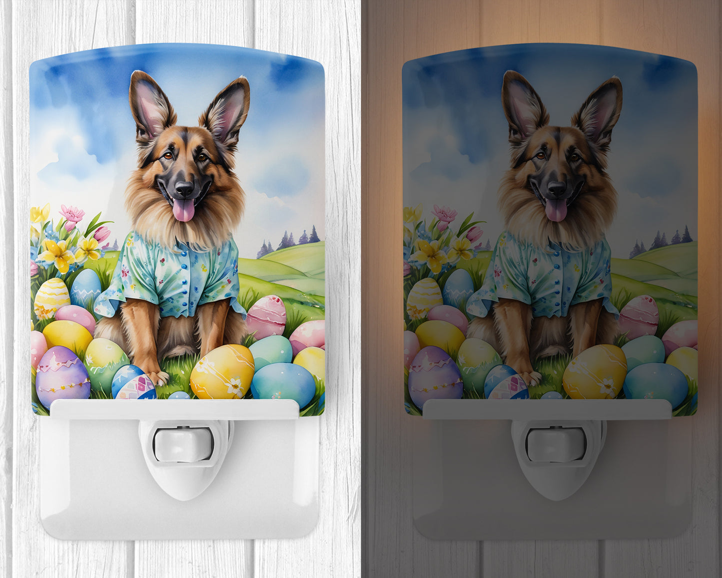 Belgian Tervuren Easter Egg Hunt Ceramic Night Light