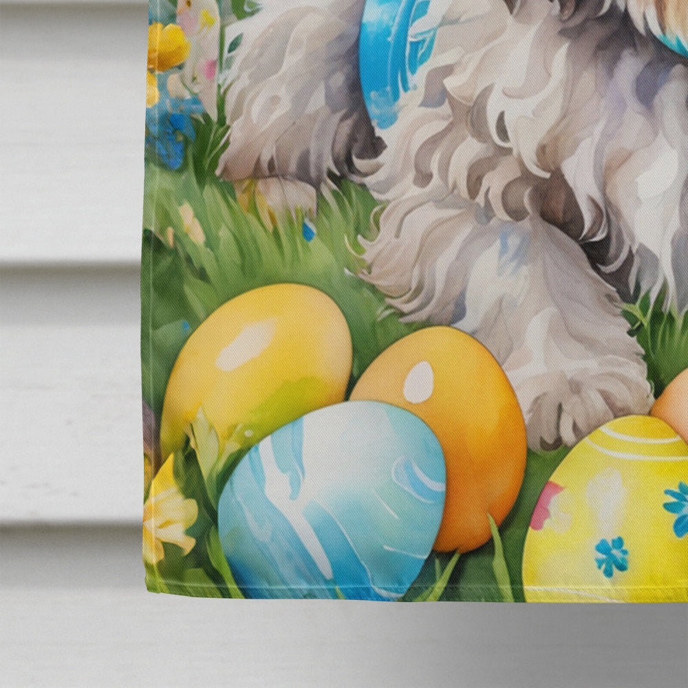 Bergamasco Sheepdog Easter Egg Hunt House Flag