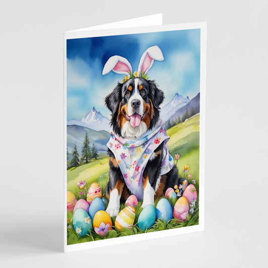 Buy this Bernese Mountain Dog Easter Egg Hunt Greeting Cards Pack of 8