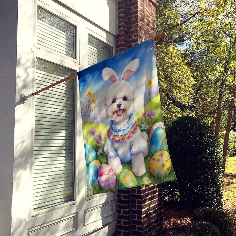 Bichon Frise Easter Egg Hunt House Flag