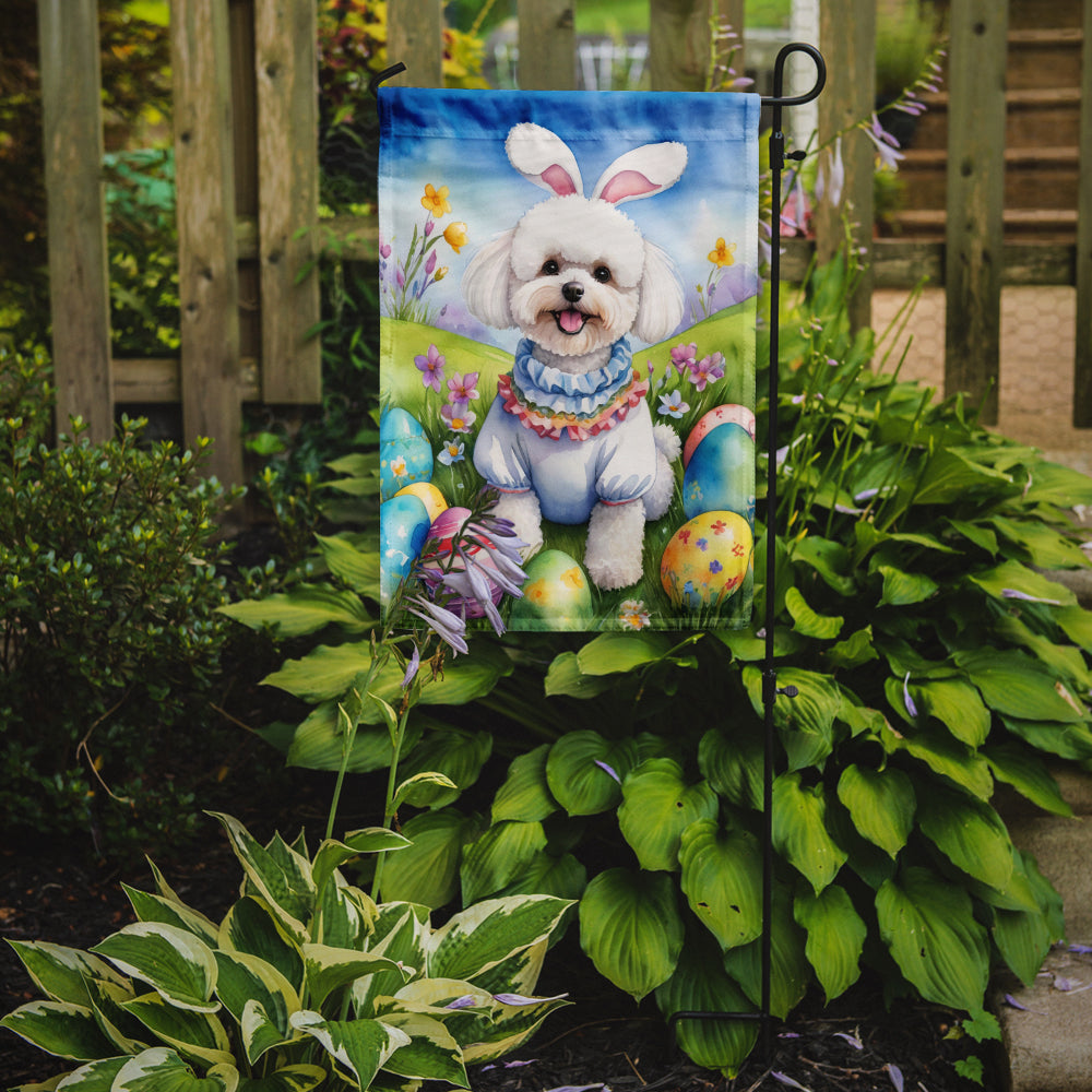 Bichon Frise Easter Egg Hunt Garden Flag