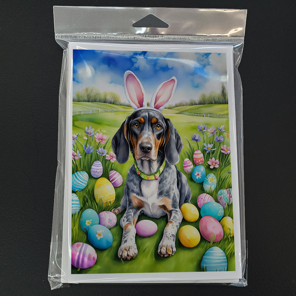 Bluetick Coonhound Easter Egg Hunt Greeting Cards Pack of 8