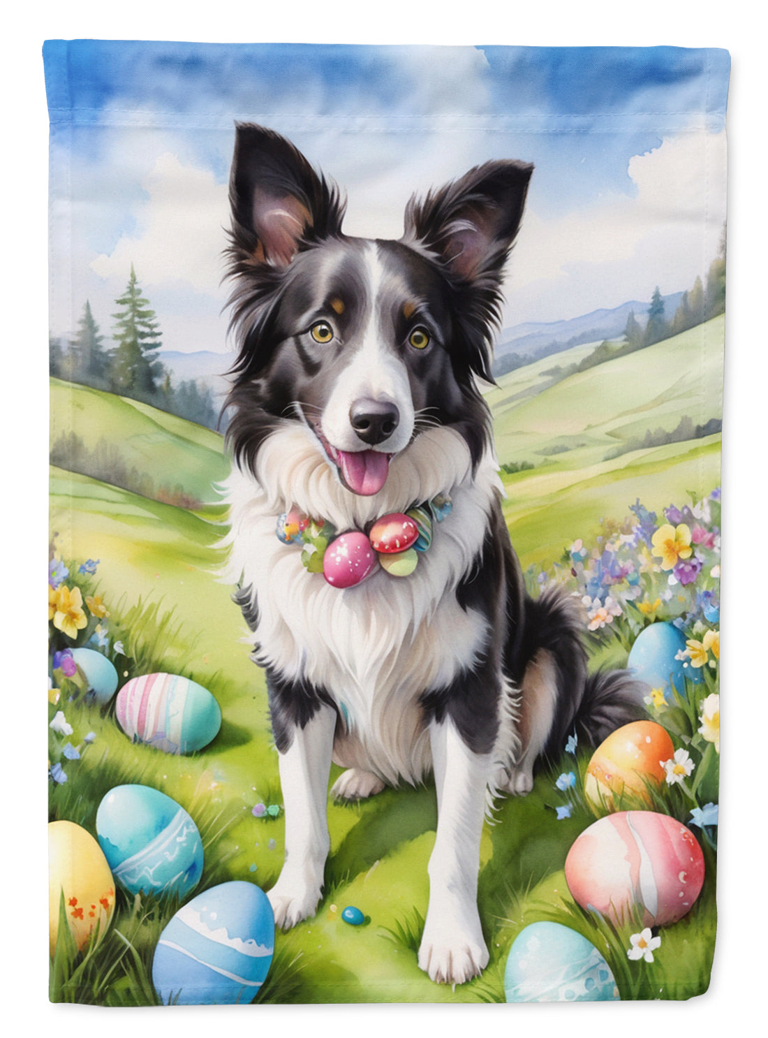 Buy this Border Collie Easter Egg Hunt House Flag