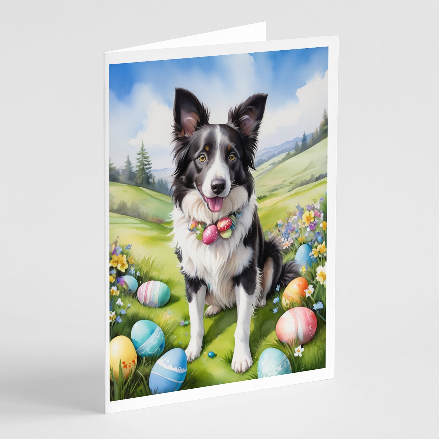 Buy this Border Collie Easter Egg Hunt Greeting Cards Pack of 8