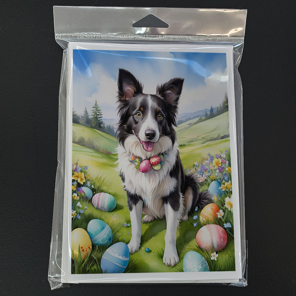 Border Collie Easter Egg Hunt Greeting Cards Pack of 8