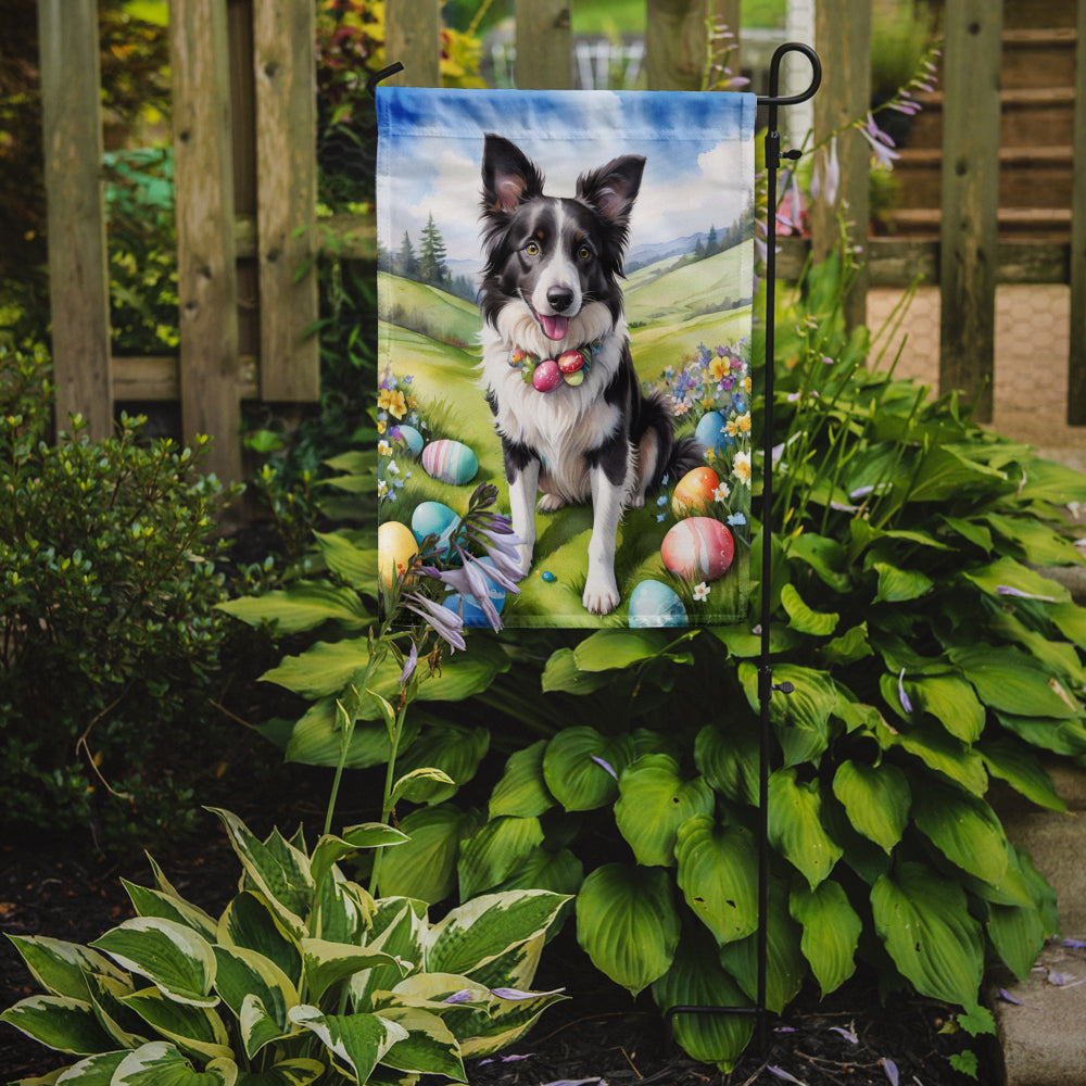 Border Collie Easter Egg Hunt Garden Flag