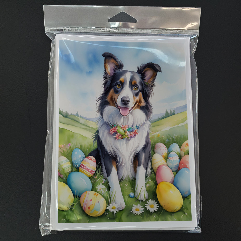 Border Collie Easter Egg Hunt Greeting Cards Pack of 8